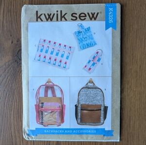 Kwik Sew K4326 Uncut New Pattern Backpack And Accessory